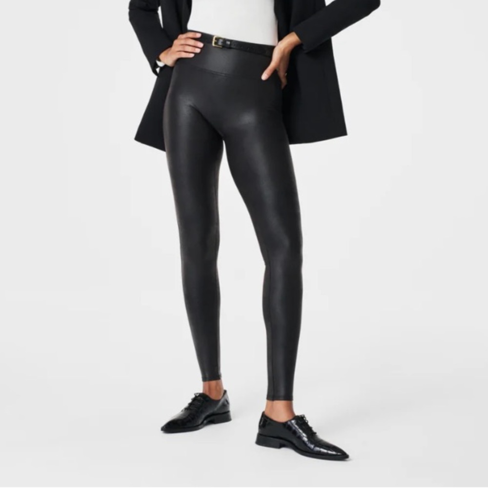 Spanx Faux Leather Leggings Xs 2437 Black‎
